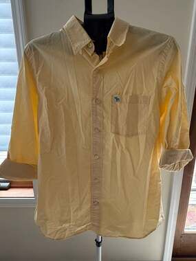 Abercrombie & Fitch Yellow Gingham Check Button Down Shirt